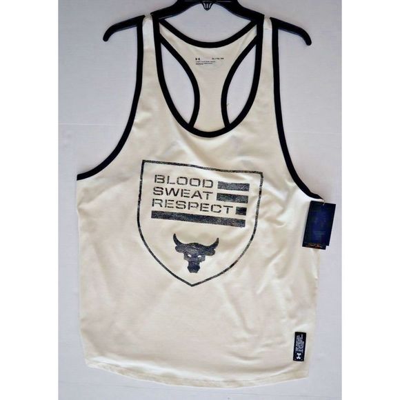 Under Armour 1370487 279 Men's Sz XL Beige Project Rock "BSR" Flag Tank Top - Picture 6 of 10